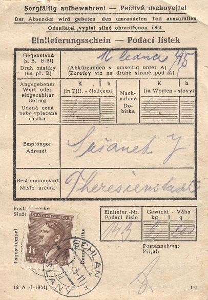 12 foto Podac lstek balku do tereznsk Mal pevnosti z 16 ledna 1945